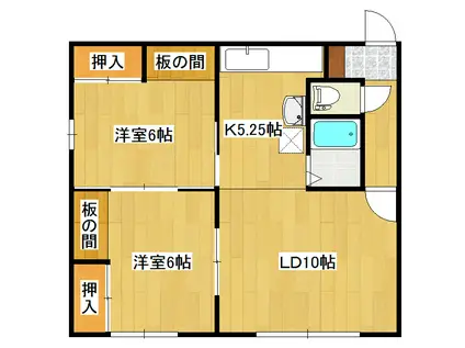 コーポマルミ(2LDK/1階)の間取り写真