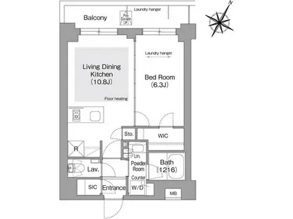 コンフォリア・リヴ文京護国寺(1LDK/4階)の間取り写真