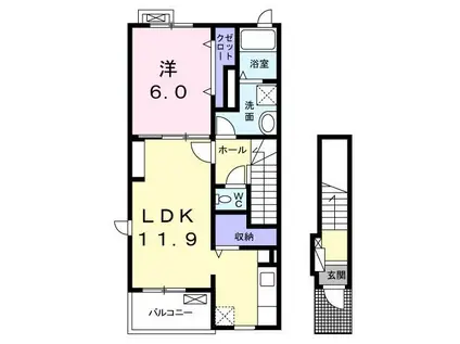 グレイス コートIII(1LDK/2階)の間取り写真