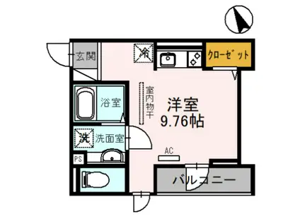 アイレックス京橋(ワンルーム/2階)の間取り写真