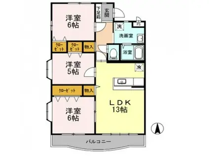 エスペランサ II(3LDK/2階)の間取り写真