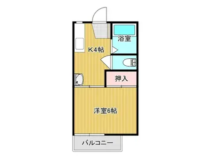 ヴィラ梅ヶ峠駅前(1K/2階)の間取り写真