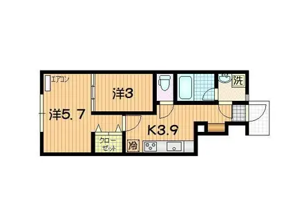 COTAN(2K/1階)の間取り写真