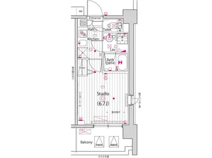 ガーラ・プライム横濱関内(1K/3階)の間取り写真