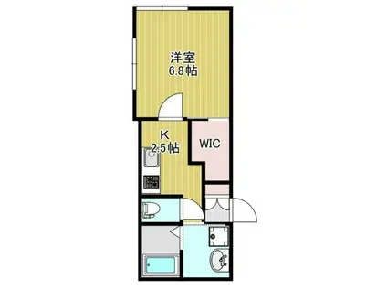 テルメゾン(1K/2階)の間取り写真