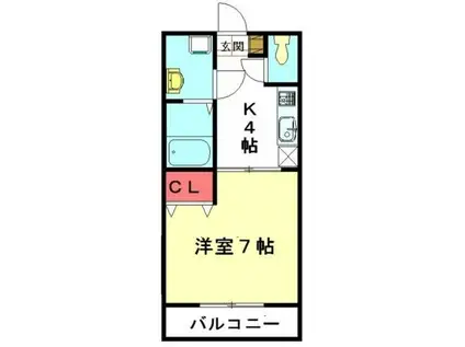 エステート北本(1K/1階)の間取り写真