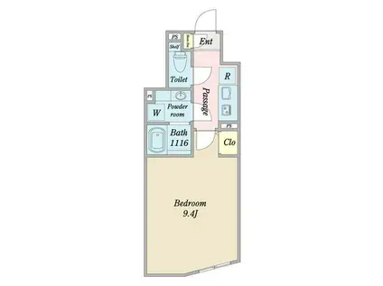 LUORE池下(1K/1階)の間取り写真