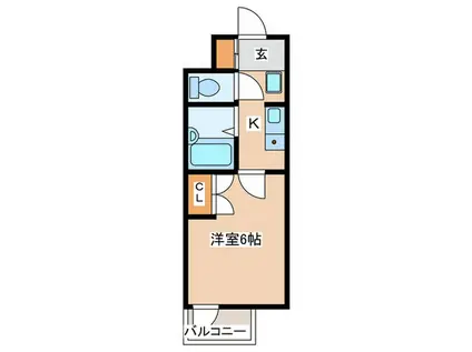 サンフェリカ八王子(1K/1階)の間取り写真