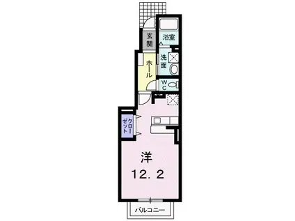 クラール(ワンルーム/1階)の間取り写真