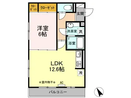 ハイム羽沢十番館(1LDK/2階)の間取り写真