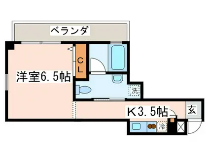 ATRIO K(1K/2階)の間取り写真