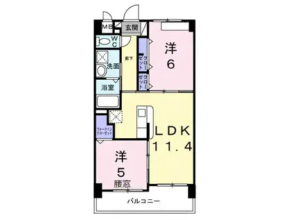 コンフォート フィールド(2LDK/2階)の間取り写真