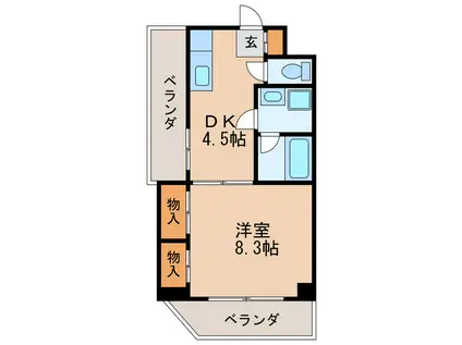 グランビル泉(1K/6階)の間取り写真