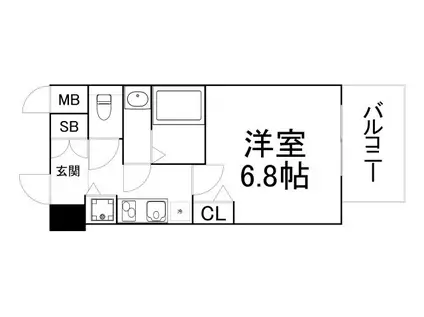 オルゴグラート森ノ宮 南館(1K/5階)の間取り写真