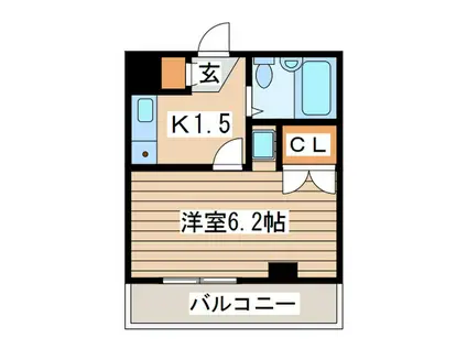 Kビル(1K/4階)の間取り写真