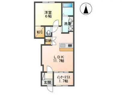 AグランドパレスII(1LDK/1階)の間取り写真