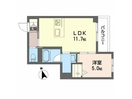 シャーメゾン コア八日町(1LDK/1階)の間取り写真