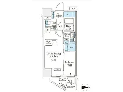 アヴァンカーサ町屋(1LDK/5階)の間取り写真