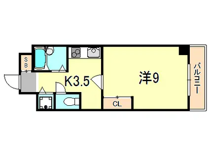 スタッツア神戸(1K/5階)の間取り写真