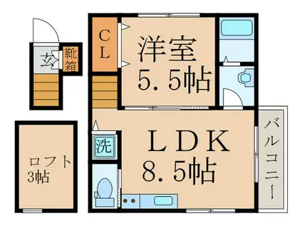 KI.VILLA(1LDK/2階)の間取り写真