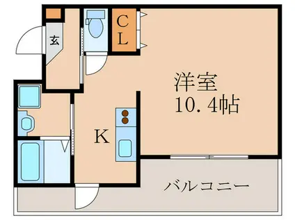 WIN21(1K/4階)の間取り写真
