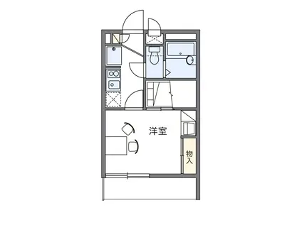 スクールサイド城北(1K/2階)の間取り写真