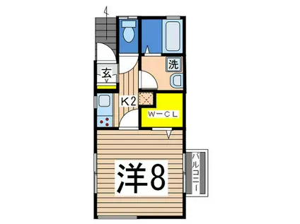 AMITIE(1K/2階)の間取り写真