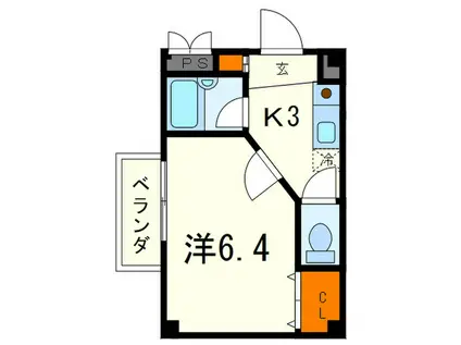 マンション王子(1K/1階)の間取り写真