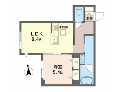 アメリス(1LDK/1階)の間取り写真