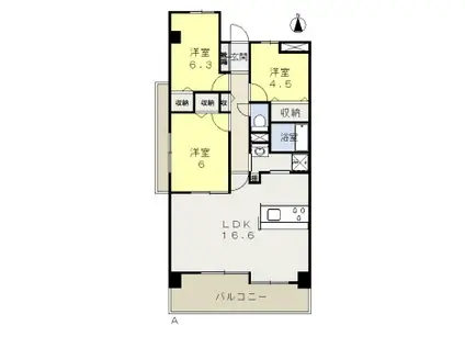 CRASSO IMA(3LDK/6階)の間取り写真