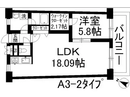 アーバンハイツ住乃江(1LDK/8階)の間取り写真