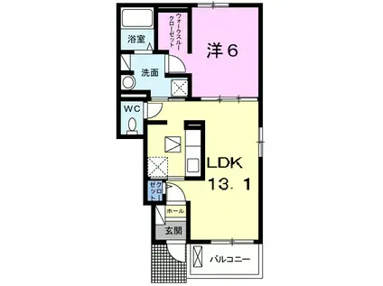 ファイン ヴィラ III A(1LDK/1階)の間取り写真