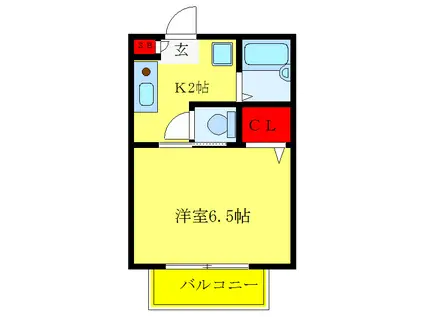 ロワール西片(1K/2階)の間取り写真