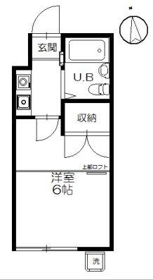 司ハウス辻堂(ワンルーム/1階)の間取り写真