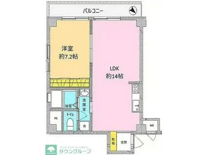 アメニティコヤマ(1LDK/2階)の間取り写真