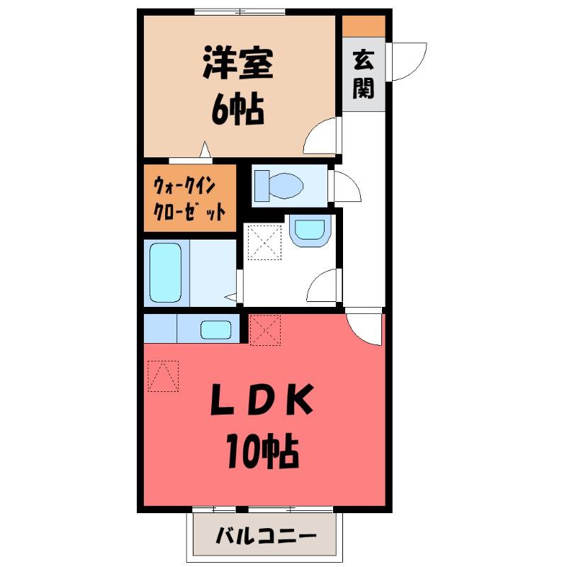 プラタナス(1LDK/1階)の間取り写真