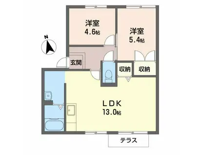 ガーデン千寿(2LDK/2階)の間取り写真