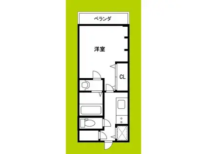 アクアプレイスOSAKAT2(1K/8階)の間取り写真