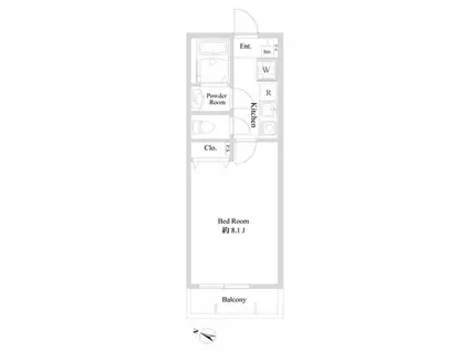 ブランミュール西馬込III(1K/2階)の間取り写真