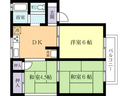 ウィンベル(3DK/1階)の間取り写真