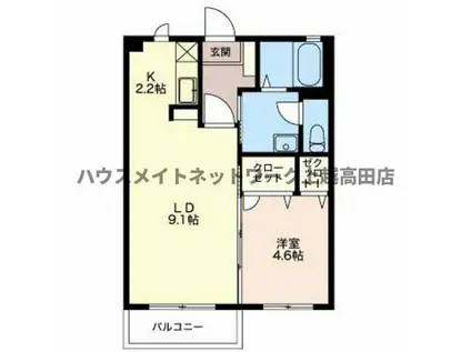 アーバン スクエア(1LDK/2階)の間取り写真