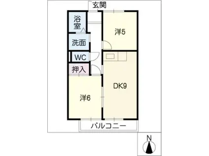 フォーシーズ(2DK/2階)の間取り写真