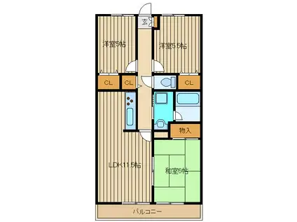 ベルデュール大泉(3LDK/1階)の間取り写真