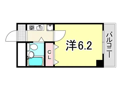 ボンジュール(1K/3階)の間取り写真