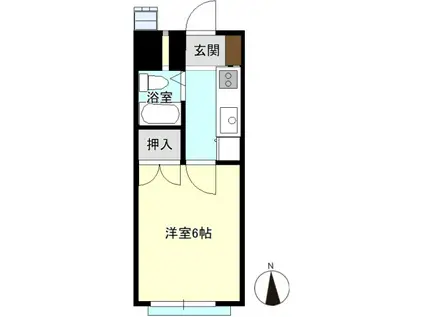 アップルコート(1K/2階)の間取り写真