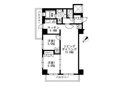 URBAN-PARK代官山(2LDK/4階)の間取り写真