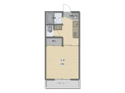 ホワイトハウスA(1K/2階)の間取り写真