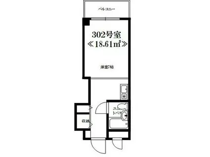 スペースシャトー中津(ワンルーム/3階)の間取り写真