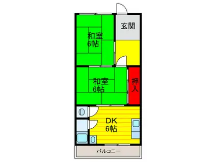 西本マンション(2DK/3階)の間取り写真