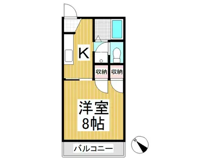 ハイツロワドール(1K/1階)の間取り写真